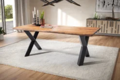Esstisch mit gerader Kante 200x100cm 'Pinta' Altholz & X-Fuß