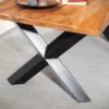 Esstisch mit gerader Kante 180x90cm 'Pinta' Altholz & X-Fuß