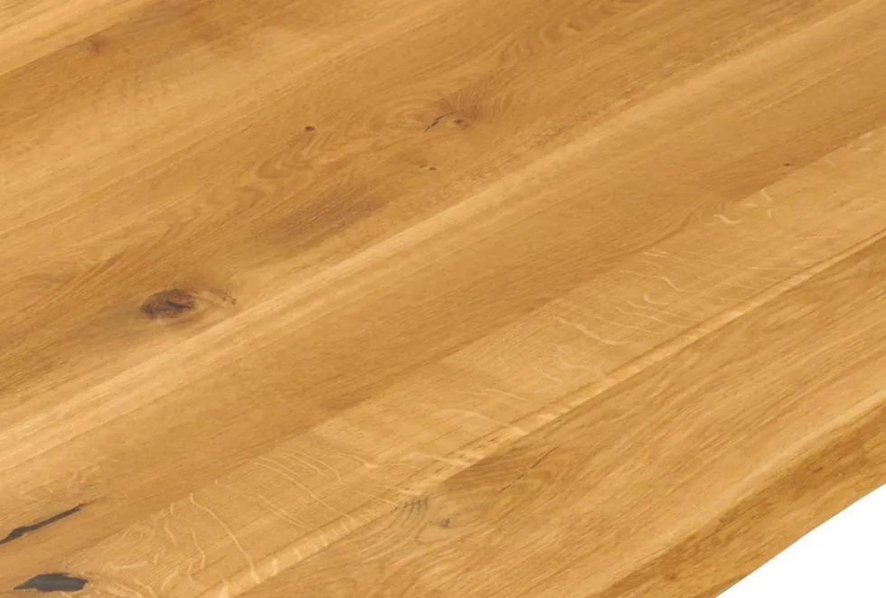 Esstisch verschiedene Größen 'Amber III' Wildeiche & Metall schwarz 160(240)x90 cm