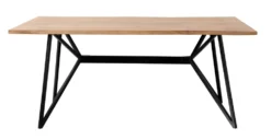 Esstisch 175x90cm 'Hunter' Akazie massiv & Gestell Metall schwarz