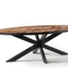 Esstisch 210x105cm 'Karat' recyceltes Altholz & Metall schwarz
