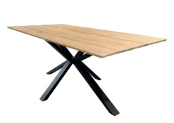 Esstisch 160x90cm "Konin" Wildeiche massiv & Stern-Gestell