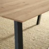 Esstisch 180x90cm "Konin" Wildeiche massiv & 4-Kant Gestell