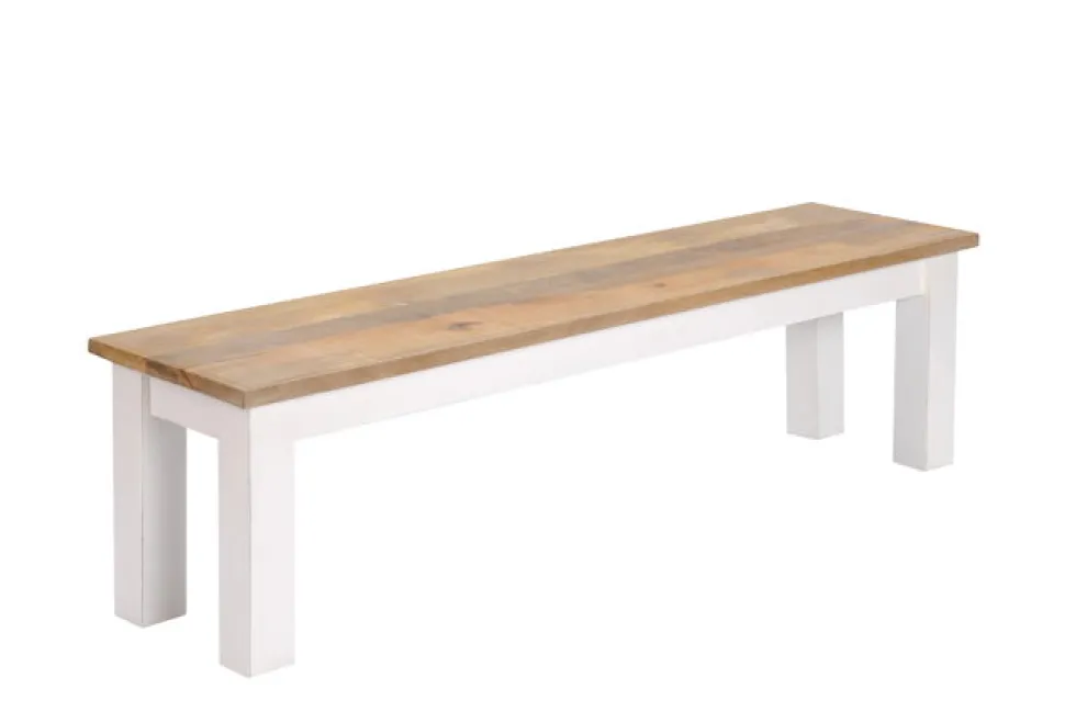 Esszimmerbank 180cm 'Nizza' Mango weiß natur