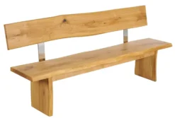 Esszimmerbank mit Lehne 260cm 'Amber' Wildeiche massiv