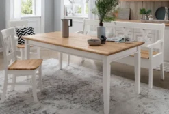 Esszimmerbank mit Truhe 180cm "Jale" Kiefer & Eiche massiv WZ-0622