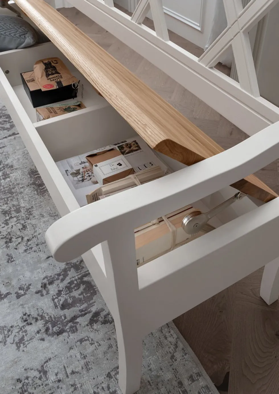 Esszimmerbank mit Truhe 200cm "Jale" Kiefer & Eiche massiv WZ-0622