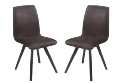 Esszimmerstuhl 2er-Set 'Granada' Buche schwarz & Bezug anthrazit