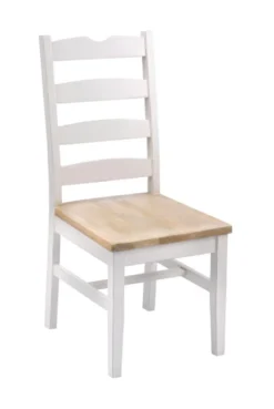 Esszimmerstuhl 2er-Set 'Nizza' Mango weiß natur