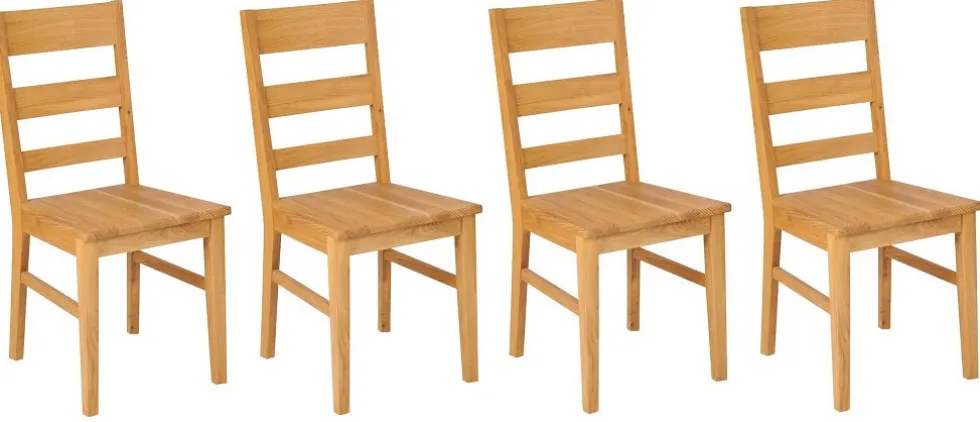 Esszimmerstuhl 4er-Set 'Thomas' Wildeiche massiv