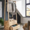 Garderobe mit Schubkästen 75x190cm 'Graz' Wildeiche geölt