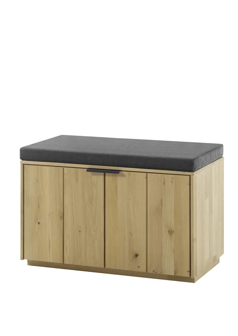 Garderobenbank mit Kissen 80cm "Varese" Wildeiche massiv