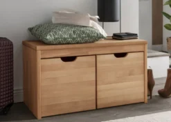 Garderobenbank mit 2 Schubkästen 82cm 'Stockholm' Buche massiv AV