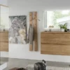 Garderobenschrank mit Spiegel 40x165cm "Torino" Wildeiche massiv