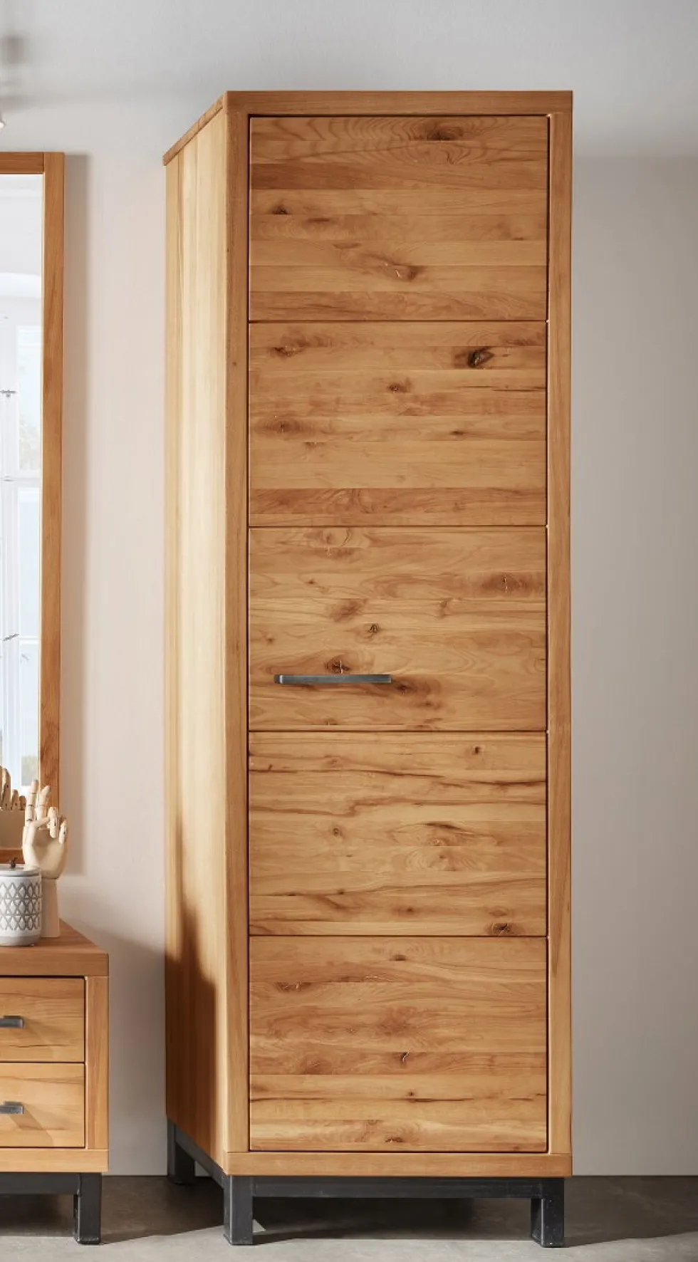 Garderobenschrank 60x200cm 'Lima' Kernbuche massiv