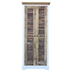 Garderobenschrank 80x190cm 'Nizza' Mango weiß natur