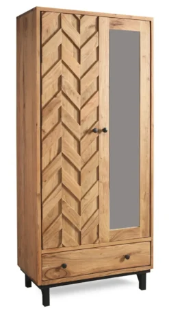 Garderobenschrank 88x192cm 'Ontario' Akazie massiv