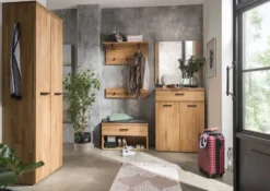 Garderobenschrank 60x195cm "Riga" Wildeiche massiv