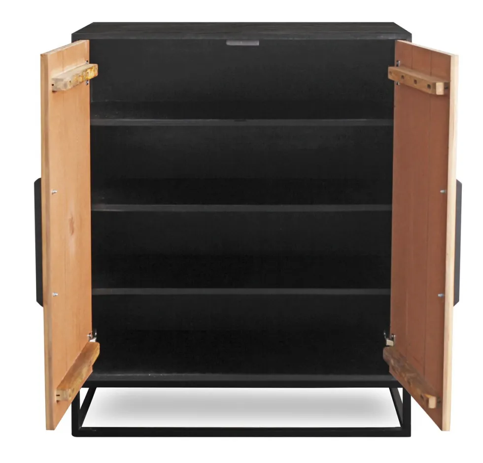 Garderobenset 5-tlg. 'Namibia' Eiche & Mango schwarz Schuhschrank