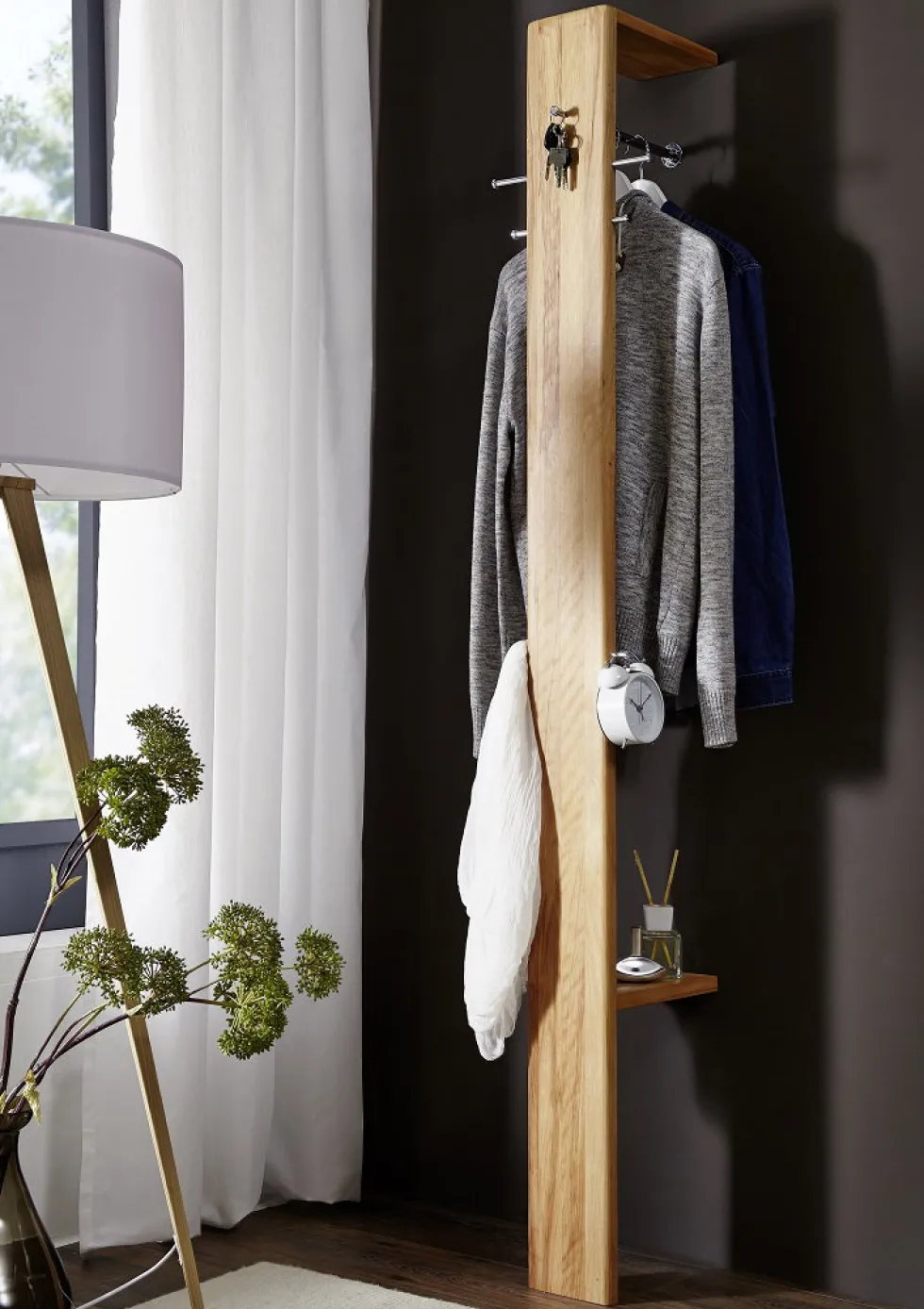 Garderobe 30x200cm 'Bayreuth' Kernbuche massiv