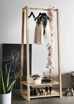 Garderobe 85x190cm 'Graz' Wildeiche geölt