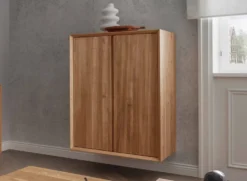 Highboard 80cm hängend oder stehend 'San Diego' Wildeiche geölt massiv stehend