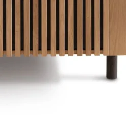 Highboard 140cm Wildeiche 'Amalfi' verschiedene Ausführungen ohne Glasplatte Metallgestell schwarz