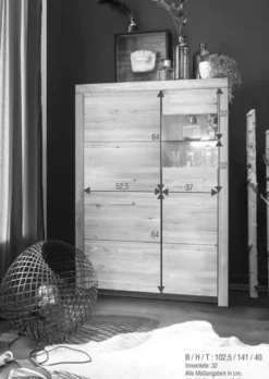Highboard Glas links 118x141cm 