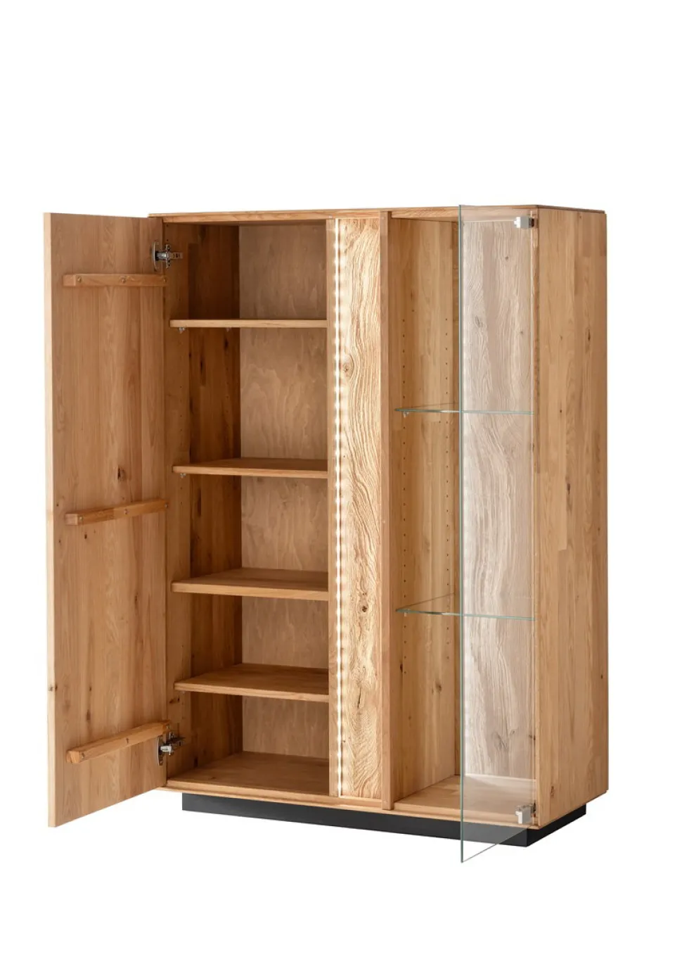 Highboard inkl. Beleuchtung 92x130cm 'Sienna' Wildeiche geölt