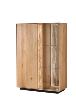 Highboard inkl. Beleuchtung 92x130cm 'Sienna' Wildeiche geölt