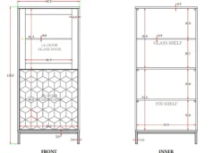 Highboard I 63x139cm "Assuan" Mango & Metall goldfarbig WZ-0462
