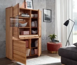 Highboard links 103x152cm "Berlin" Kernbuche geölt