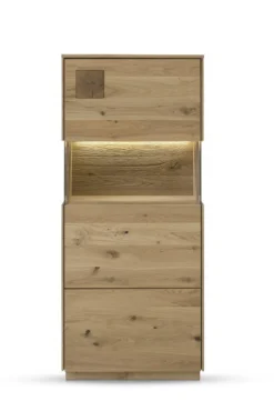 Highboard m.Glastüre 63x145cm 'Monza' Wildeiche geölt