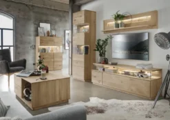 Highboard m.Holztüre 63x145cm 'München' Wildeiche geölt