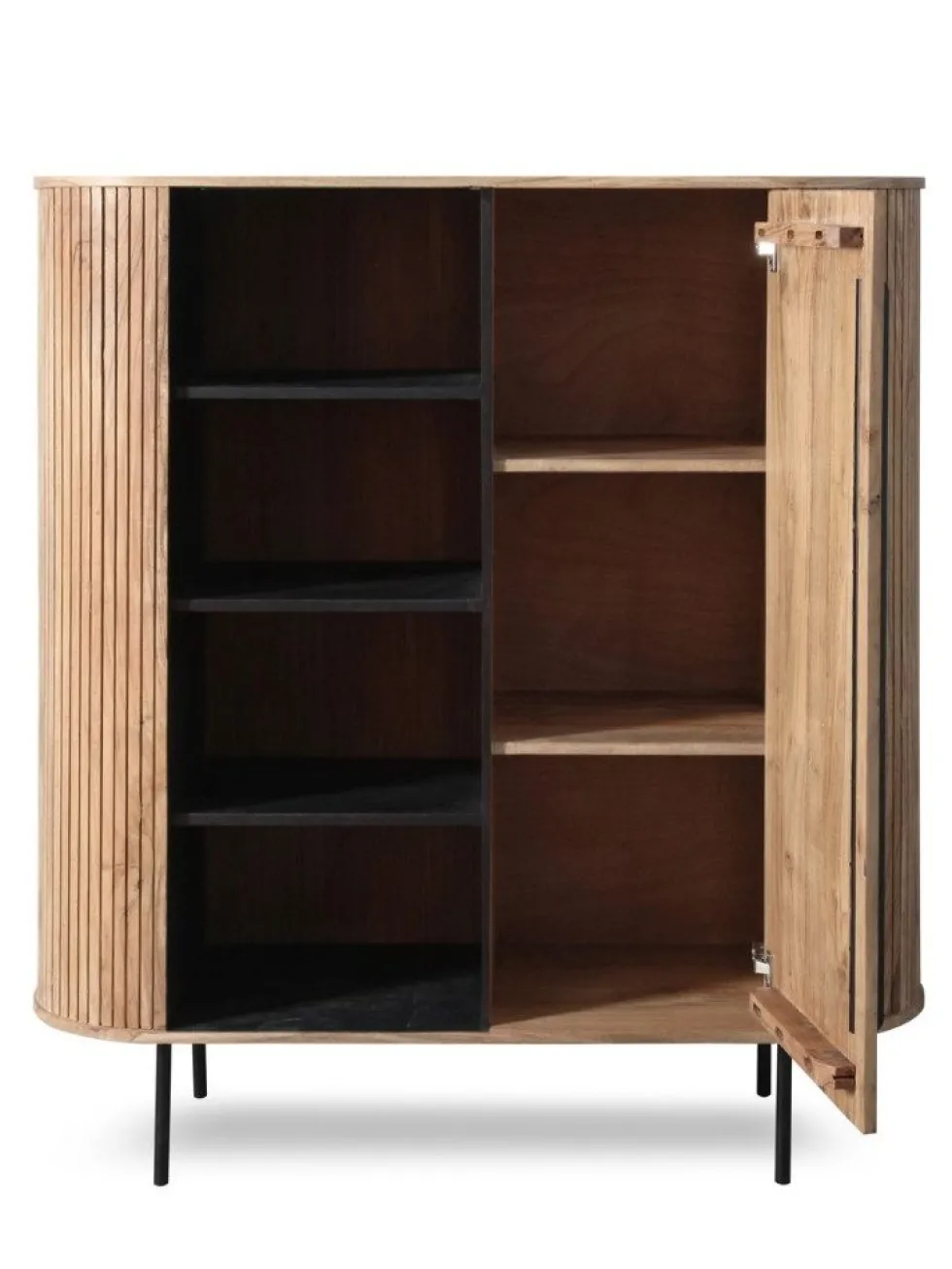 Highboard mit Beleuchtung 118cm 'Atlantic' Akazie massiv