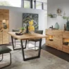 Highboard mit Beleuchtung 60x140cm 'Montana' Kernbuche geölt