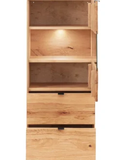 Highboard mit Beleuchtung 60x140cm 'Montana' Kernbuche geölt