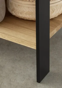 Highboard mit Beleuchtung 128x143cm 'Boston ' Wildeiche geölt & Glas anthrazit