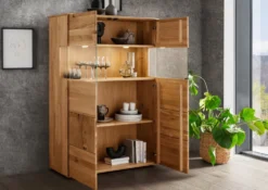 Highboard 100x145cm "Belfast" Wildeiche massiv