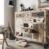 Highboard 115x103cm 'Bombay' Mango & Eisen