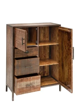 Highboard 90x120cm 'Compton' recyceltes Altholz & Eisen vintage