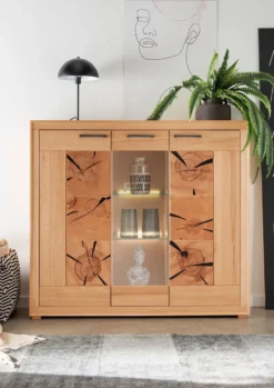 Highboard 150x135cm 'Danzig' Kernbuche geölt