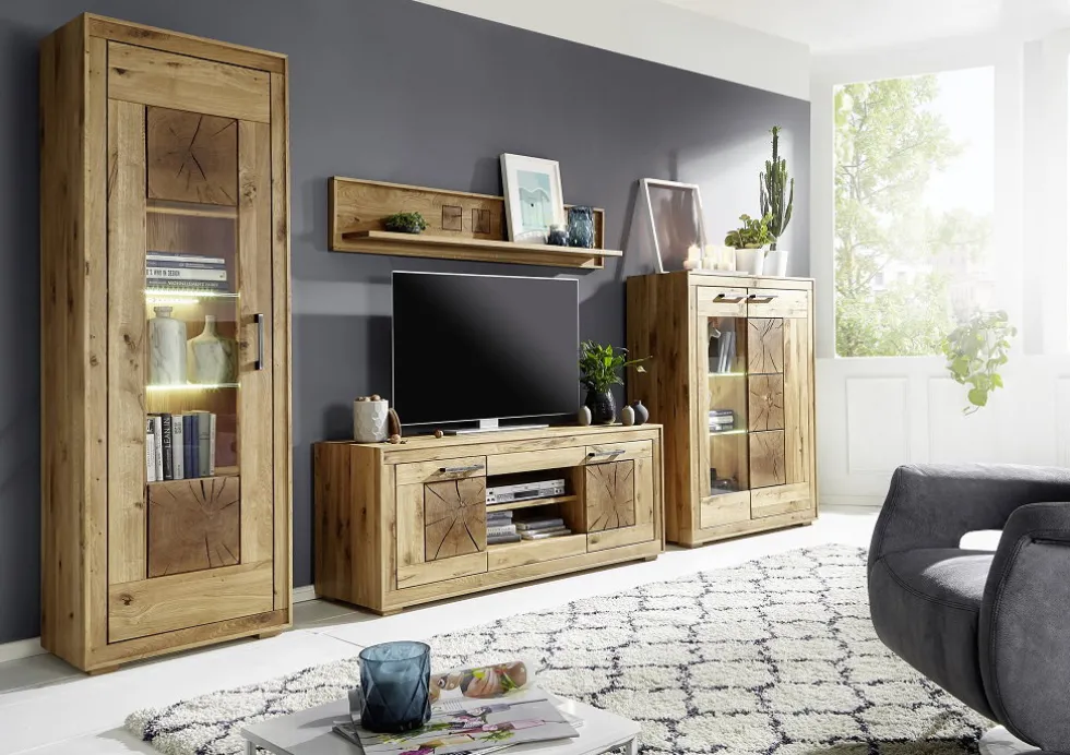 Highboard 150x135cm 'Danzig' Wildeiche geölt