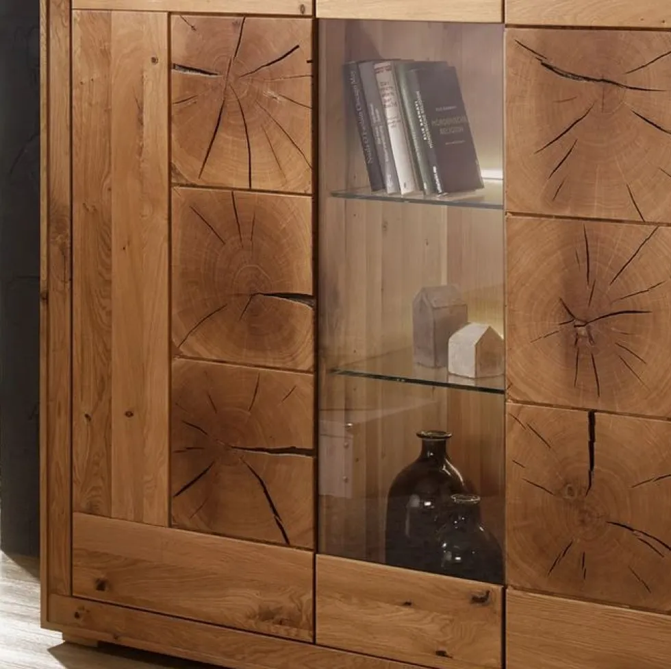 Highboard 150x135cm 'Danzig' Wildeiche geölt