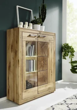 Highboard 103x135cm 'Danzig' Wildeiche geölt