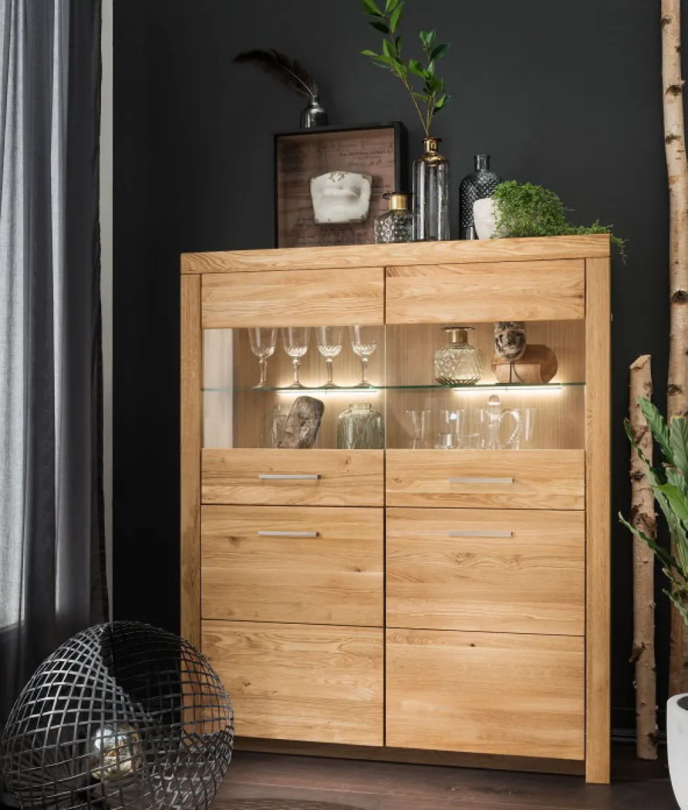 Highboard 118x141cm "Dover" Wildeiche geölt WZ-0169