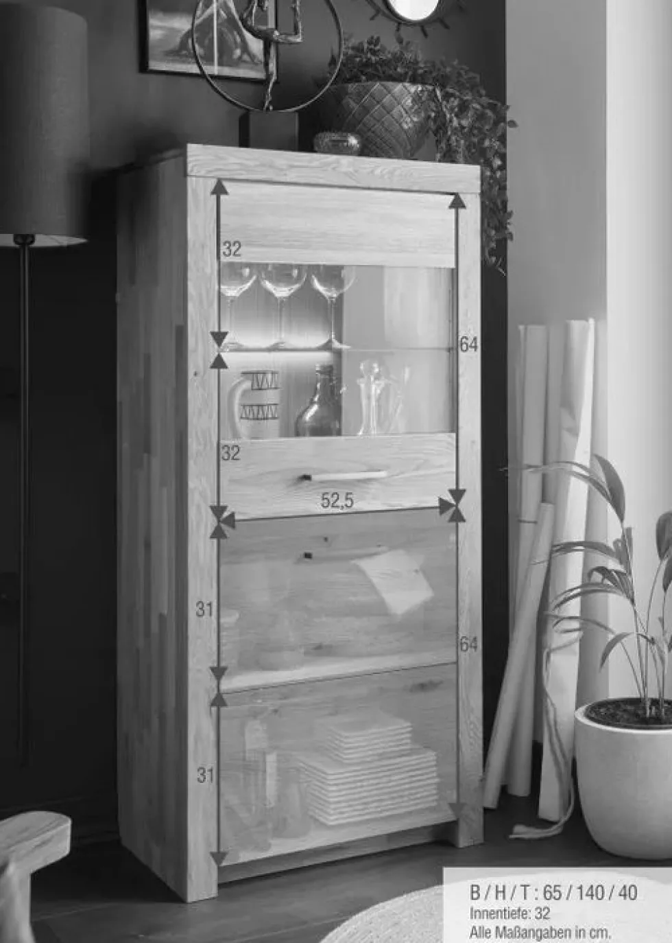 Highboard 65x141cm "Dover" Wildeiche geölt WZ-0169