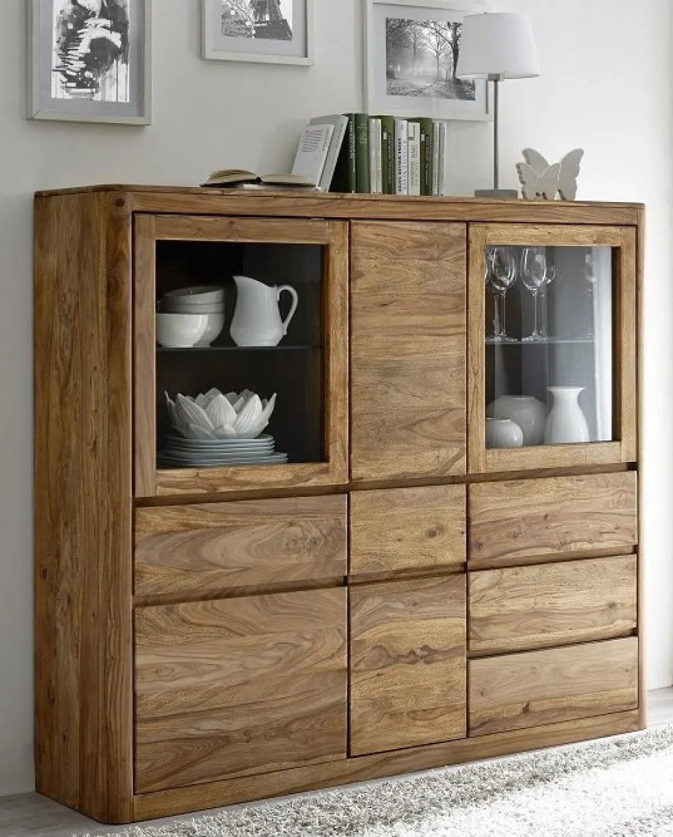 Highboard 166x145cm "Indian Sunset" Sheesham