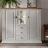 Highboard 157x134cm "Jale" Kiefer & Eiche massiv WZ-0622