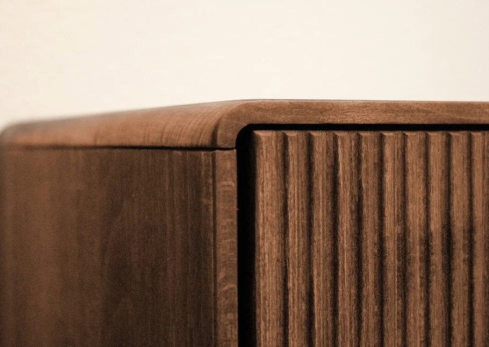 Highboard 157x145cm "Lugano" Kernbuche massiv Tabak geölt